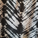 Black & White Canvas Tie-Dye Throw with Black Tassels | 140×200cm